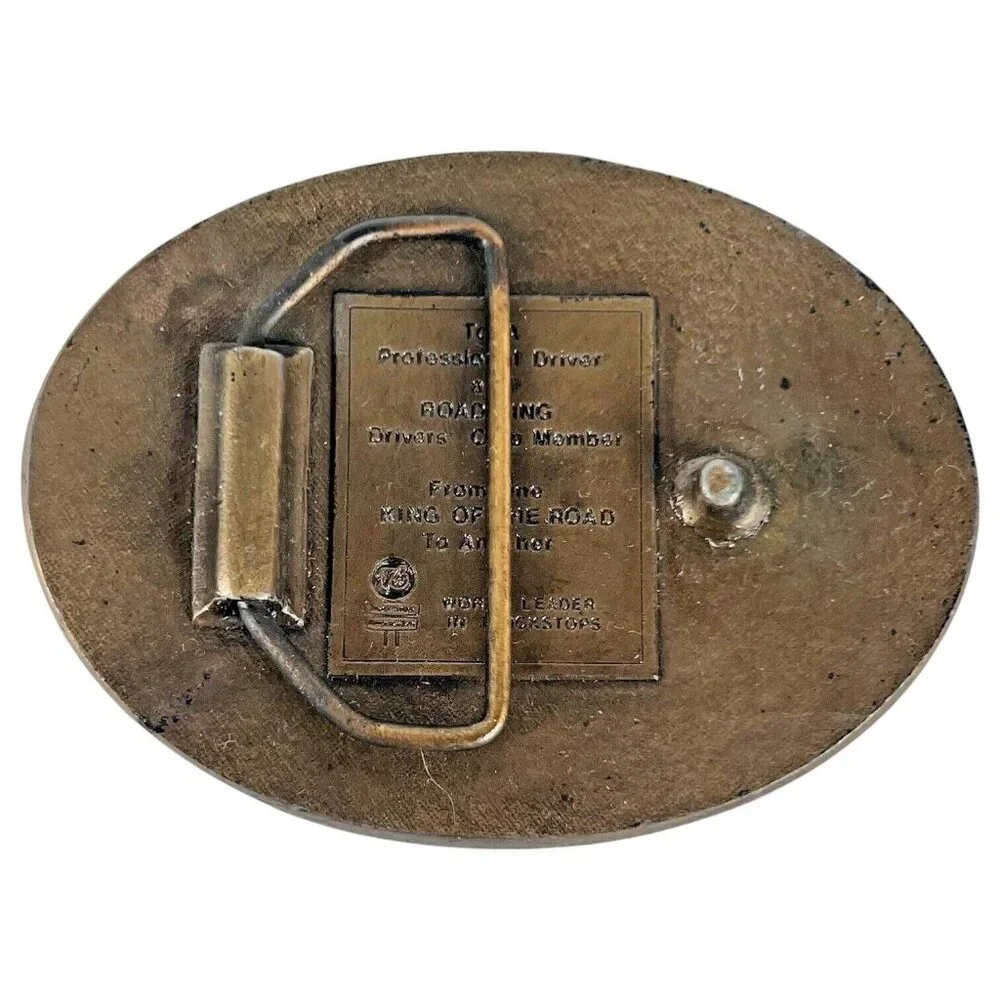 VTG Union 76‎ Brass Road King Lion Head Belt Buckle Truckstop Club Truck Driver